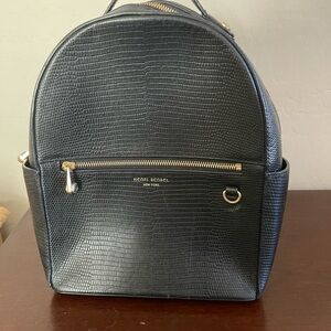 Henri Bendel Black Textured Backpack